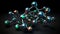 3d illustration of molecule model. Science background wit