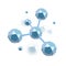 3d illustration of molecule model. Science or medical background with molecules and atoms. Medical background for banner