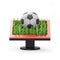 3d illustration: Monitor with a soccer ball