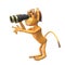 3D Illustration Monkey with Binoculars