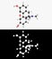 3D illustration of a morphine molecule with alpha layer