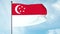 3D Illustration of The National Flag of Singapore, Singaporean flag, horizontal bicolour of red above white, overlaid in the