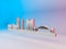 3d illustration of Newcastle city in England on a gradient background