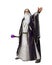 3D illustration of an old bearded wizard in purple costume isolated on white