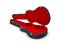 3d Illustration of open Guitar case, isolated white