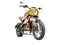 3d illustration of orange electric motorcycle sport for city driving front view on white background no shadow