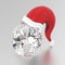 3D illustration oval diamond stone in the Christmas Santa Claus