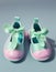 3D illustration of a pair of children\\\'s shoes. Colorful with a design that fits the posture of children\\\'s feet.