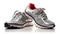 3D illustration of a pair of running shoes with a white background.