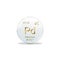 3D-Illustration, Palladium symbol - Pd. Element of the periodic table on white ball with golden signs. White background