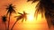 3D Illustration Palmtree Sunset 2