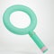 3d illustration of pastel green magnifying glass icon