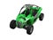 3d illustration perspective view of green rally car on white background no shadow