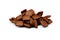 3d illustration of a pile of chocolate bits over a white background