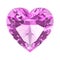 3D illustration pink diamond heart stone