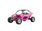 3D illustration of an pink rally car on white background no shadow