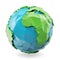 3d illustration Polygonal style illustration of earth. Low poly earth illustration. Polygonal globe icon.