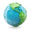 3d illustration Polygonal style illustration of earth. Low poly earth illustration. Polygonal globe icon.