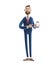 3d illustration. Portrait of a handsome businessman with mobile phone