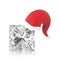 3D illustration princess diamond stone in the Christmas Santa Cl