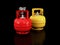 3d Illustration of Propane gas cylinders on a black background