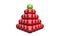 3D Illustration pyramid ball concept green red