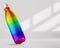 3D Illustration. Rainbow metal bottle isolated on white background. Lgbtqi concept