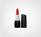 3D illustration of realistic red lipstick mockup isolated on white.