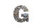 3D illustration realistic stone rock letter G,