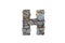 3D illustration realistic stone rock letter H,