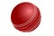 3d illustration of red cricket ball isolated on white background.