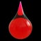 3d illustration of red drop of blood liquid translucent abstract