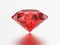 3D illustration red emerald round ruby gemstone with reflection