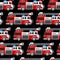 3D illustration of a Red Fire and Rescue truck seamless pattern