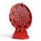 3d illustration red wheel of luck or fortune. Realistic spinning fortune wheel. Wheel fortune isolated on white