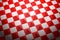 3D illustration red and white checkered geometric pattern of pyramids