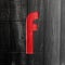 3D illustration red wooden plank letter f, lowercase alphabet