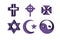 3d illustration, religious symbols - cross, lilac