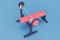 3d illustration rendering minimal Gym Bench Press on Seagull background