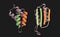 3D Illustration Rendering. Prions, Prion, Protein mutation before and after. Biotechnology concept of Mad Cow, Illness of medical