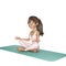 3D illustration rendering. sporty woman sitting in lotus position