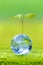 3D illustration Renewable energy concept Earth Day or environmental protection Protect the forests that grow on the ground and