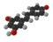 3d illustration of resveratrol molecule, popular nutrition supplement and antiaging drug.