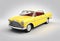 3d illustration of a retro vintage yellow car model, cute car isolated on white background,