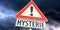 3D illustration, Road sign `HYSTERIA` in German