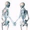 3d illustration of romantic skeleton couples