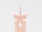 3D illustration rose gold decorative diamond butterfly earring w