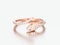 3D illustration rose gold free size adjustable diamond ring