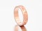 3D illustration rose gold modern music ring with note treble clef