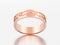 3D illustration rose gold modern music ring with note treble clef